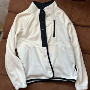 Zip Up Sweater in White and Black